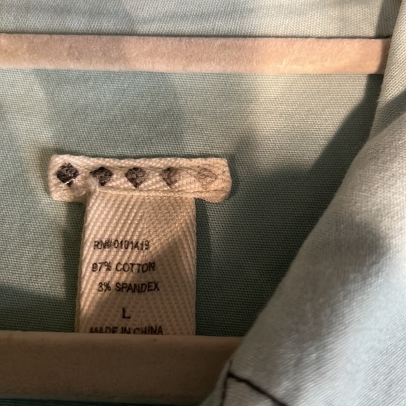 Jean Jacket Style Turquoise Brown  stitching Silver buttons  size large - Picture 9 of 10